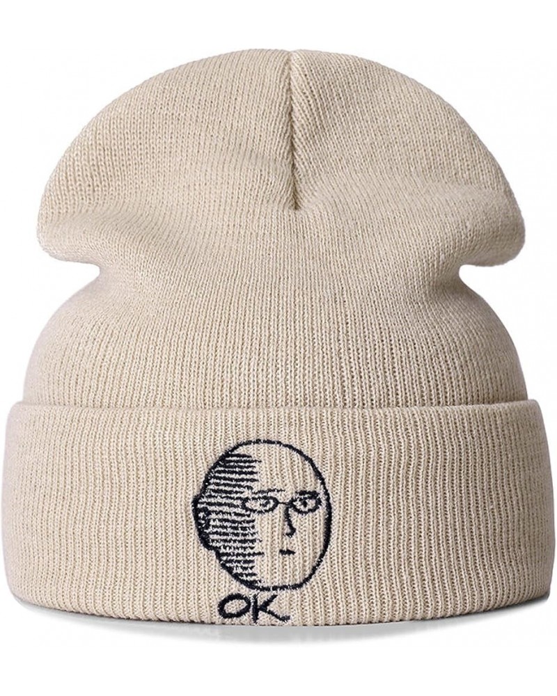 Cotton Casual Beanies Knitted Winter Hat Hip-hop Skullies Hat Beige $16.12 Skullies & Beanies