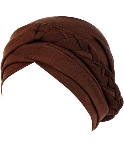 Turbans for Women Slouchy Baggy Braid Head Covers Stretch Head Scarf Wrap Cap Vintage Pre Tied Beanie Bonnet Coffee $8.39 Sku...