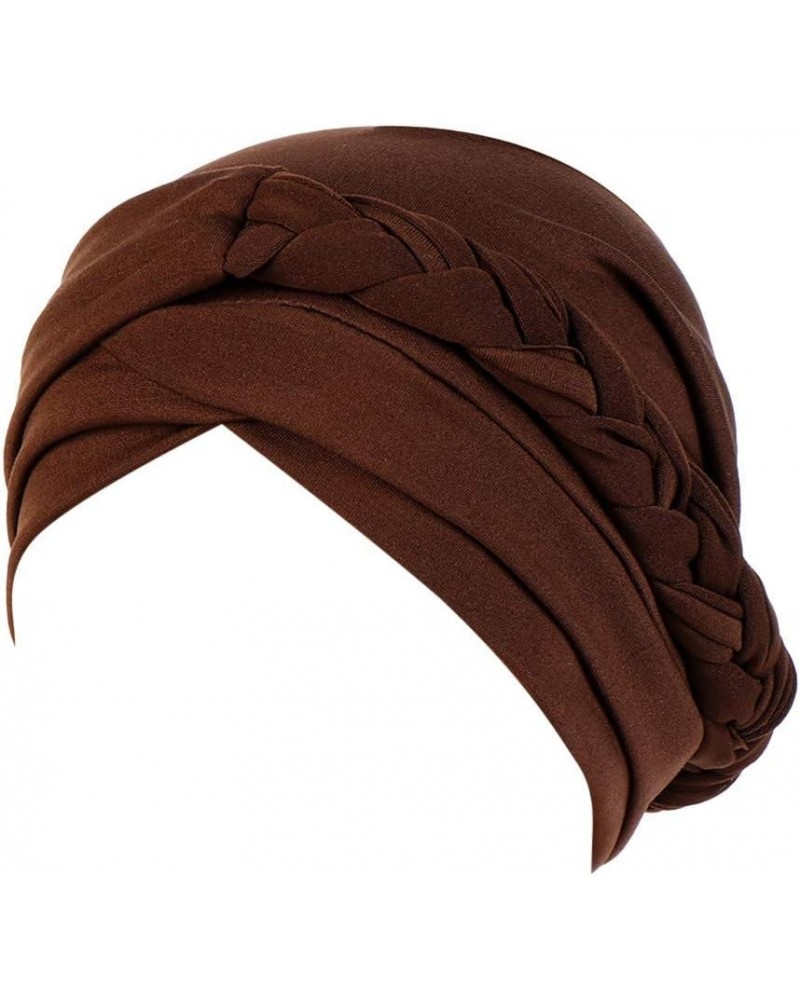 Turbans for Women Slouchy Baggy Braid Head Covers Stretch Head Scarf Wrap Cap Vintage Pre Tied Beanie Bonnet Coffee $8.39 Sku...