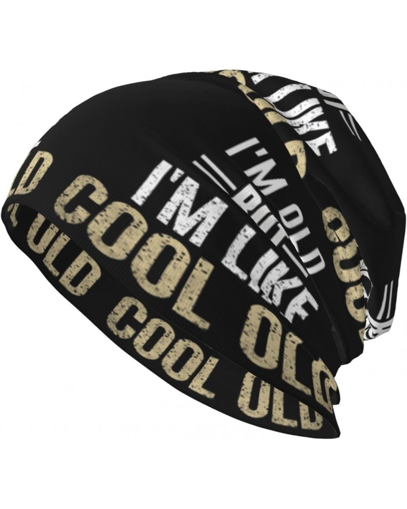 I'm Old But I'm Like Cool Old Beanie Skull Cap Warm Knit Slouchy Hat for Women Men Black $10.61 Skullies & Beanies