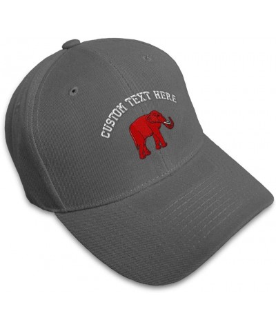 Baseball Cap Red Elephant Embroidery Animals Wild Acrylic Hats for Men & Women Dark Grey Personalized Text Here $13.74 Baseba...