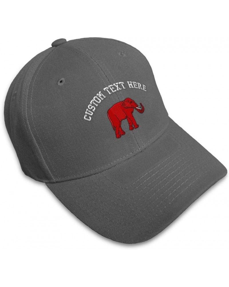 Baseball Cap Red Elephant Embroidery Animals Wild Acrylic Hats for Men & Women Dark Grey Personalized Text Here $13.74 Baseba...