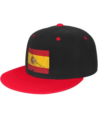 Flag of Spain Texture Effect Baseball Cap for Men Women Snapback Hat Adjustable Flat Bill Hats Red $11.12 Baseball Caps