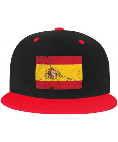 Flag of Spain Texture Effect Baseball Cap for Men Women Snapback Hat Adjustable Flat Bill Hats Red $11.12 Baseball Caps