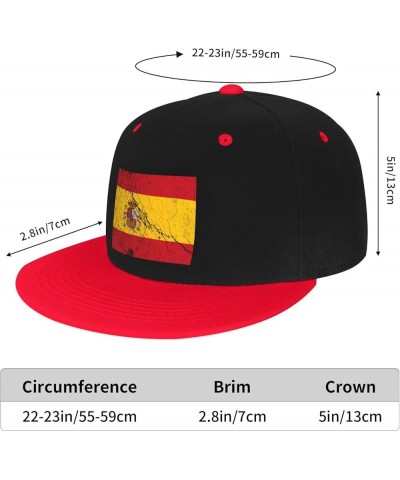 Flag of Spain Texture Effect Baseball Cap for Men Women Snapback Hat Adjustable Flat Bill Hats Red $11.12 Baseball Caps