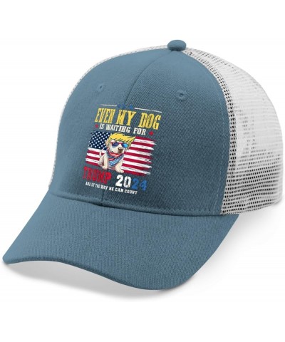 Vote Hats Even My Dog is Waiting for Trump 2024 Hats for Women Mens AllBlack Running Hat Vintage Hat Dad Skyblue $13.10 Cowbo...