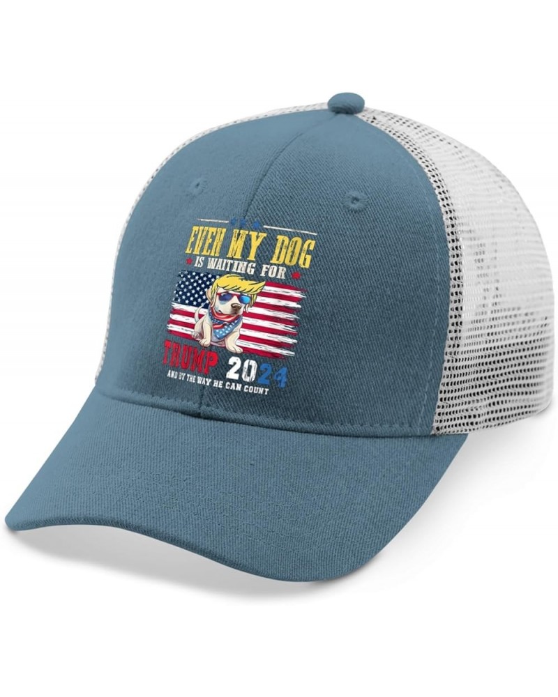 Vote Hats Even My Dog is Waiting for Trump 2024 Hats for Women Mens AllBlack Running Hat Vintage Hat Dad Skyblue $13.10 Cowbo...