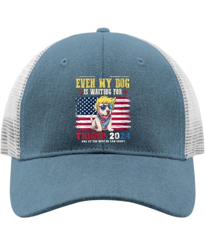 Vote Hats Even My Dog is Waiting for Trump 2024 Hats for Women Mens AllBlack Running Hat Vintage Hat Dad Skyblue $13.10 Cowbo...