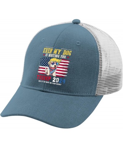 Vote Hats Even My Dog is Waiting for Trump 2024 Hats for Women Mens AllBlack Running Hat Vintage Hat Dad Skyblue $13.10 Cowbo...