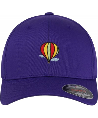 Flexfit Hot Air Ballon Embroidered Baseball Cap Travel Sky Purple $14.99 Baseball Caps