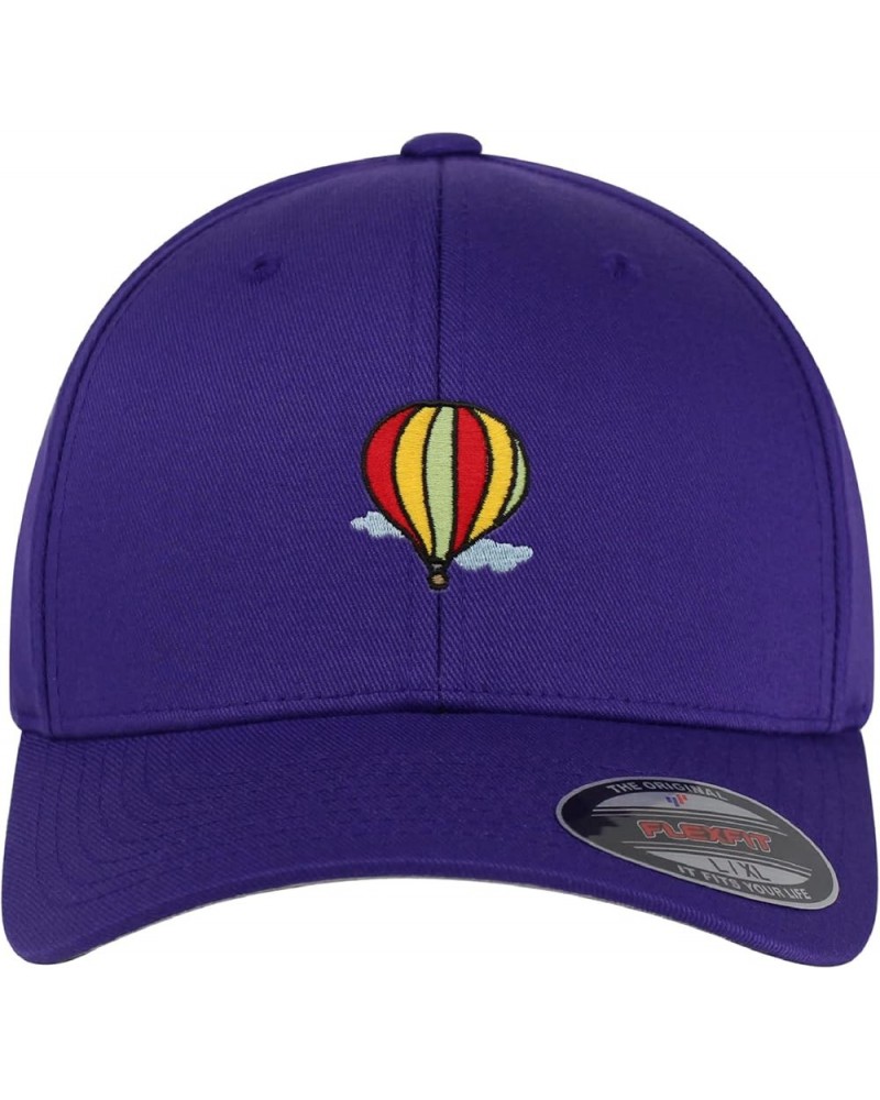 Flexfit Hot Air Ballon Embroidered Baseball Cap Travel Sky Purple $14.99 Baseball Caps