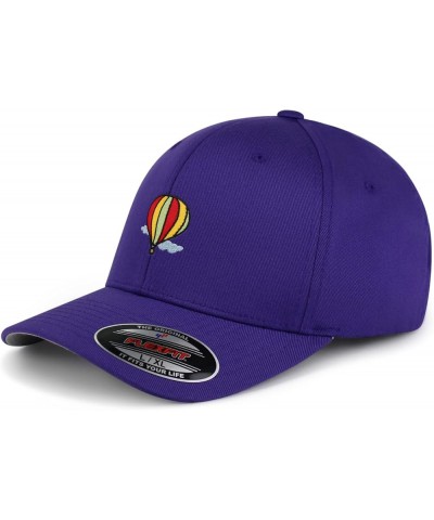 Flexfit Hot Air Ballon Embroidered Baseball Cap Travel Sky Purple $14.99 Baseball Caps