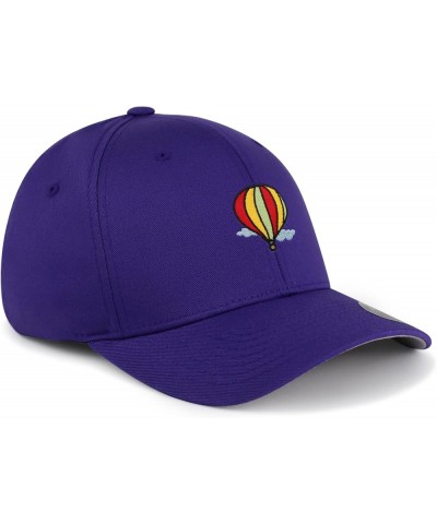 Flexfit Hot Air Ballon Embroidered Baseball Cap Travel Sky Purple $14.99 Baseball Caps