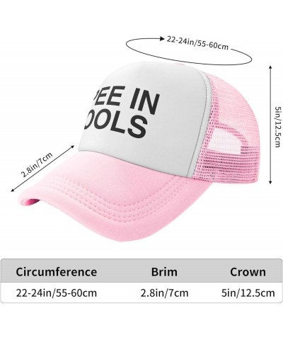 I Pee in Pool Mesh Baseball Hat Men Plain Trucker Cap I Pee in Pool Breathable Hat Pink $11.94 Baseball Caps