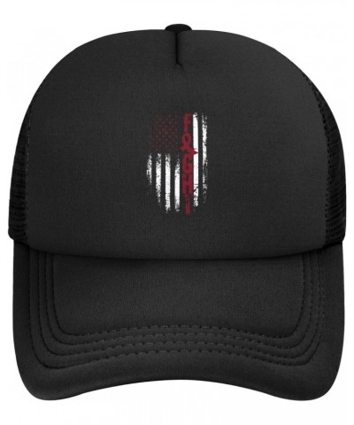 Amyloidosis Awareness America Flag Ribbon Baseball Cap Adjustable Casual Mesh Hats Duck Tongue Hat for Men Women51 Black $12....