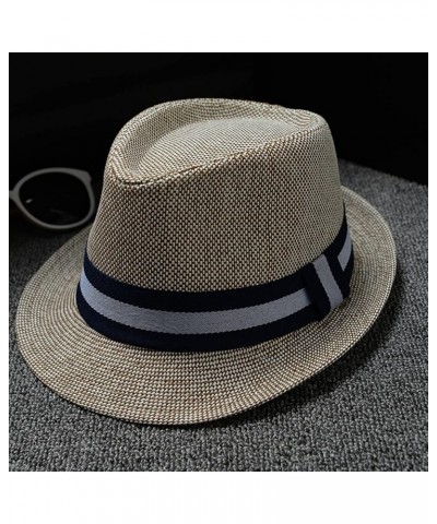 Men and Women Retro Jazz Hat Soild British Sun Hat Travel Sun Hat Foldable Hat Khaki $7.79 Sun Hats