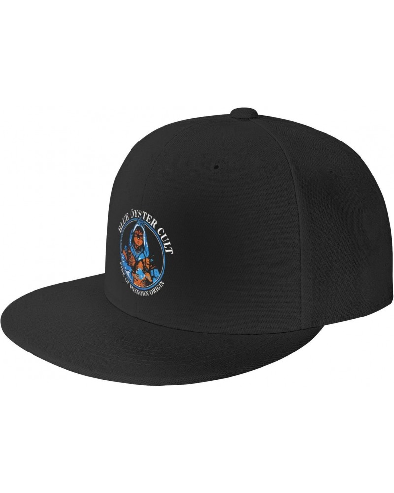 Blue Oyster Rock Cult Band Flat Brim Hat Baseball Cap Adjustable Snapback Trucker Cap for Men Women $12.40 Baseball Caps