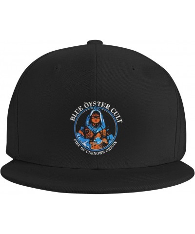 Blue Oyster Rock Cult Band Flat Brim Hat Baseball Cap Adjustable Snapback Trucker Cap for Men Women $12.40 Baseball Caps