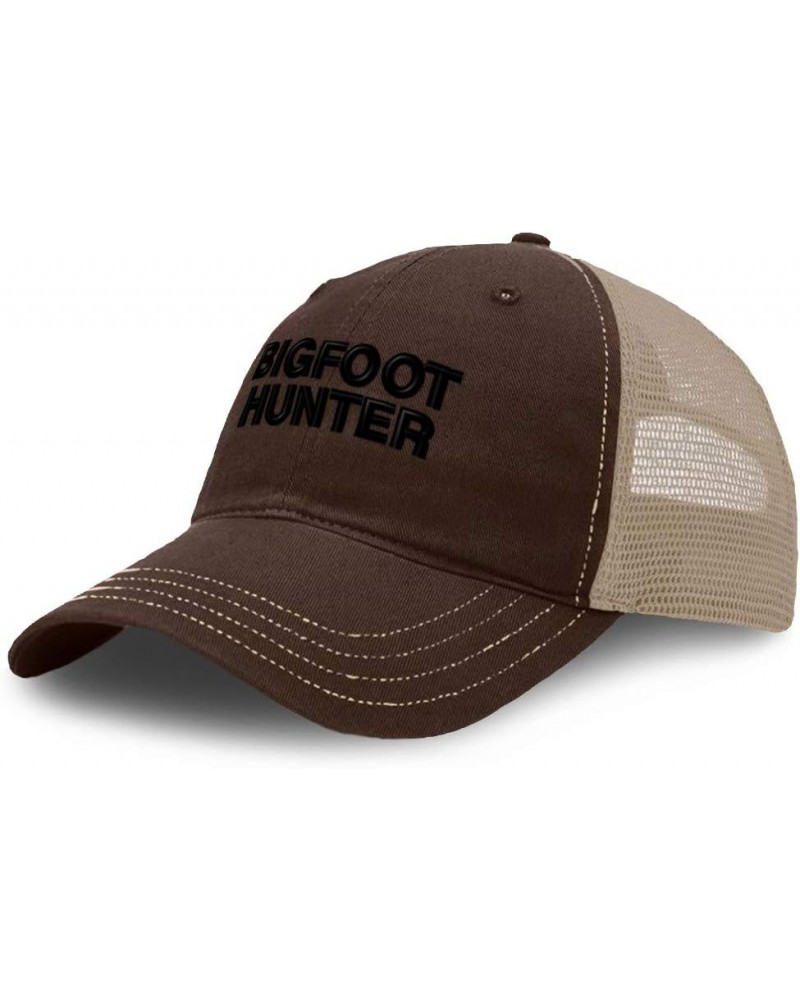 Baseball Cap Wild Bigfoot Hunter A Embroidery Cotton Soft Mesh Cap Snapback Brown Khaki Design Only $14.35 Baseball Caps