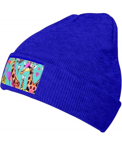 Colorful Giraffe Fans Lovers Print Unisex Beanie for Men and Women Knit Hat Winter Beanies,Skater Beanie Blue $13.93 Skullies...