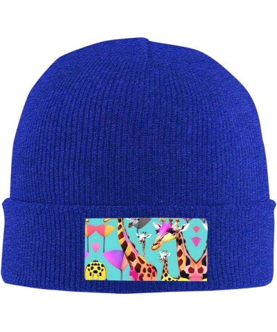 Colorful Giraffe Fans Lovers Print Unisex Beanie for Men and Women Knit Hat Winter Beanies,Skater Beanie Blue $13.93 Skullies...