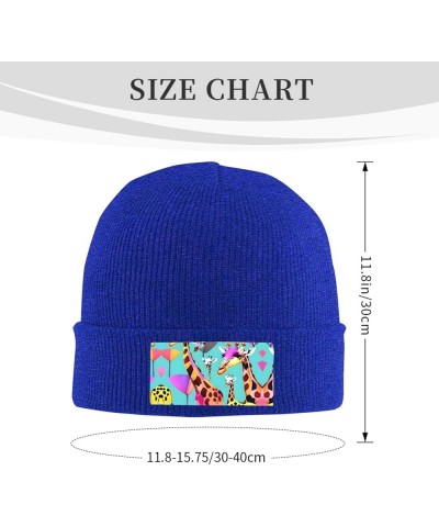 Colorful Giraffe Fans Lovers Print Unisex Beanie for Men and Women Knit Hat Winter Beanies,Skater Beanie Blue $13.93 Skullies...