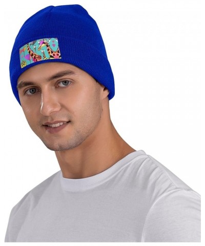 Colorful Giraffe Fans Lovers Print Unisex Beanie for Men and Women Knit Hat Winter Beanies,Skater Beanie Blue $13.93 Skullies...