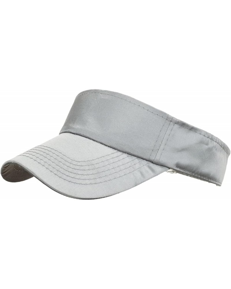 Sun Visors for Women Men Sport Outdoor Visor Hat Unisex Tennis Visor Adjustable Summer Empty Top Hats Grey $6.80 Visors