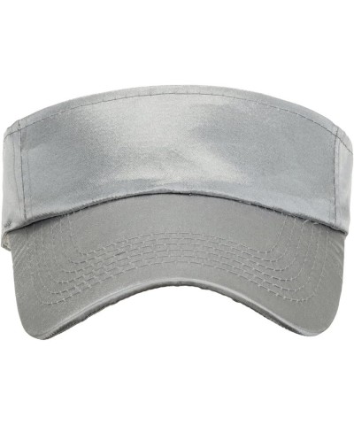 Sun Visors for Women Men Sport Outdoor Visor Hat Unisex Tennis Visor Adjustable Summer Empty Top Hats Grey $6.80 Visors