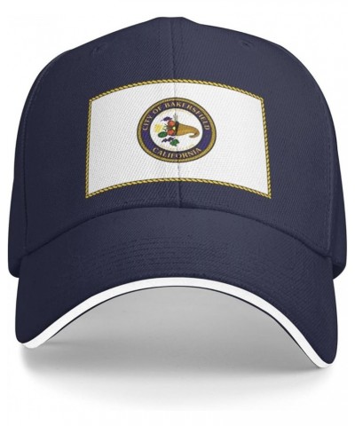 Flag of Bakersfield, California Baseball Cap for Men Women Adjustable Funny Dad Hat Navy Blue $12.73 Baseball Caps