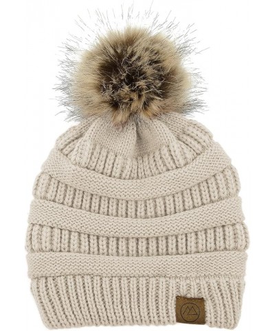 Satin Lined Beanie Pom Pom Satin Lined Winter Hats for Women Warm Beanie Hats for Women Thick Womens Winter Hats Beige $12.99...