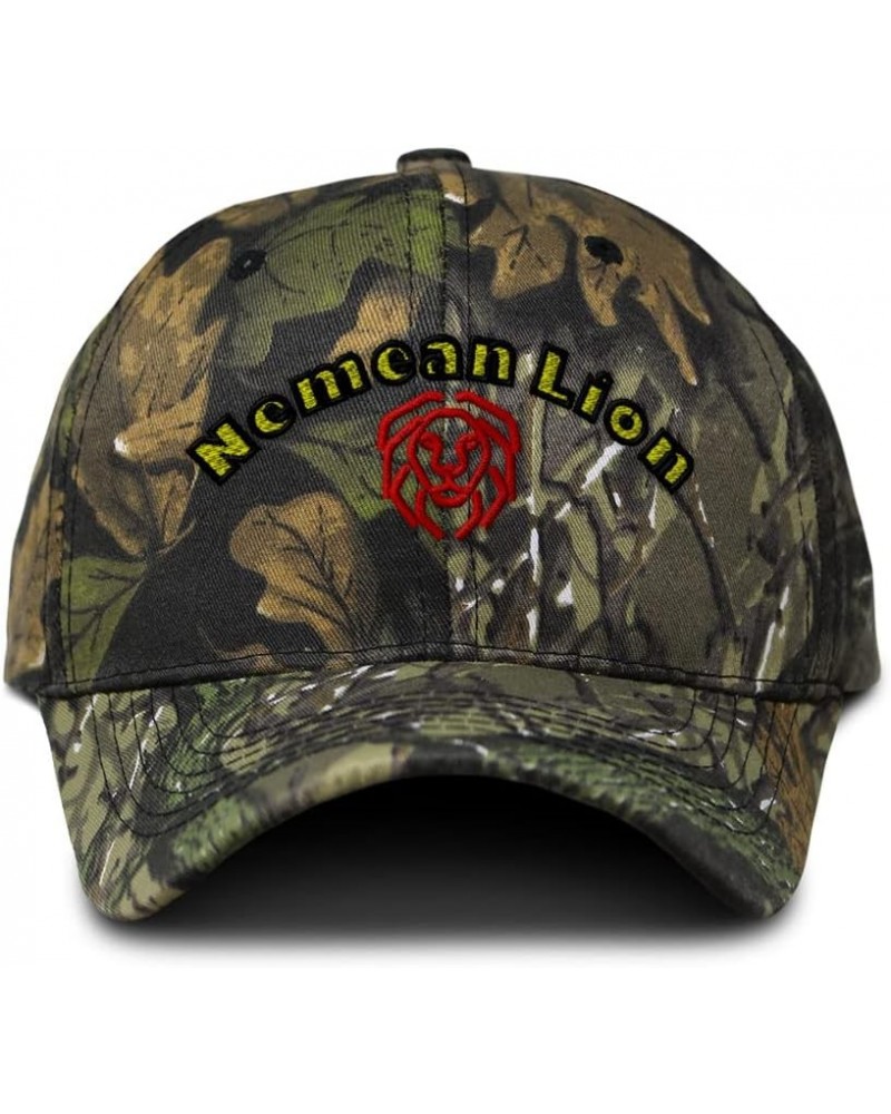 Custom Camo Baseball Cap Memean Lion Mythical Creatures Cotton Hunting Dad Hats for Men & Women Forest Tree Green Design Only...