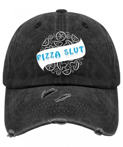 Vintage Hats for Men Pizza Tennis Caps for Womens Sport Caps Adjustable Pizza Slut Baseball Hat Allblack $8.58 Baseball Caps