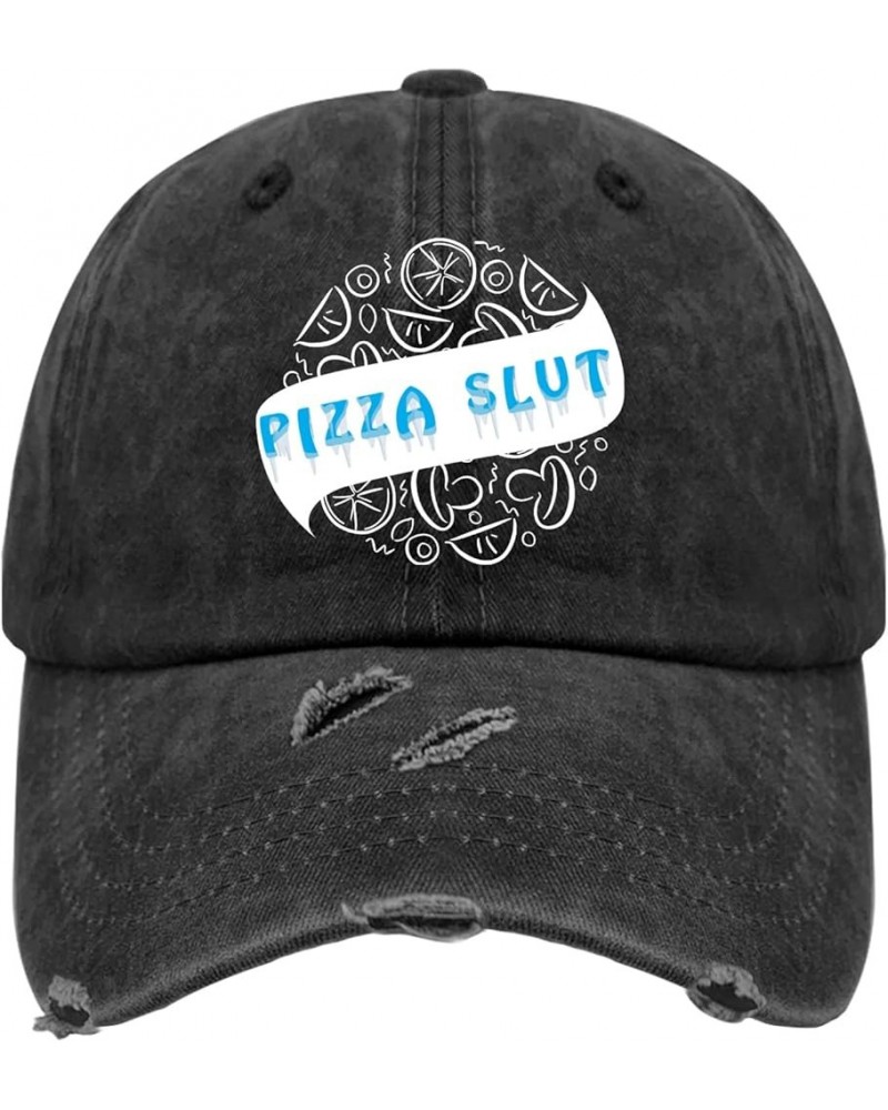 Vintage Hats for Men Pizza Tennis Caps for Womens Sport Caps Adjustable Pizza Slut Baseball Hat Allblack $8.58 Baseball Caps