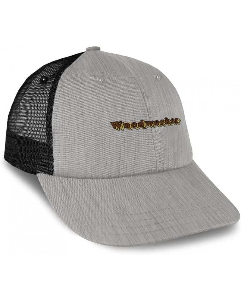 Custom Custom Trucker Hat Baseball Cap Woodworker Logger Cotton Wood Dad Hats for Men & Women Heather Gray Black Design Only ...