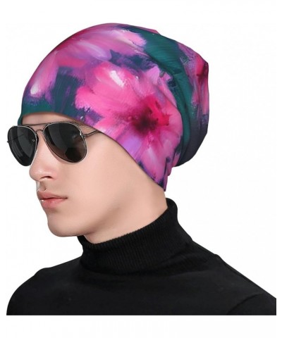 Rose Flower Floral Knitted Hat - Unisex, All-Seasons, Inside-Out Print Design, Elastane Blend Material Pink Flowers $14.39 Sk...