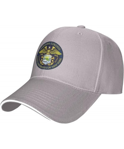 Suny Maritime College Logo Unisex Classic Hat Adjustable Fashion Casquette for Men Women Gray $7.94 Baseball Caps