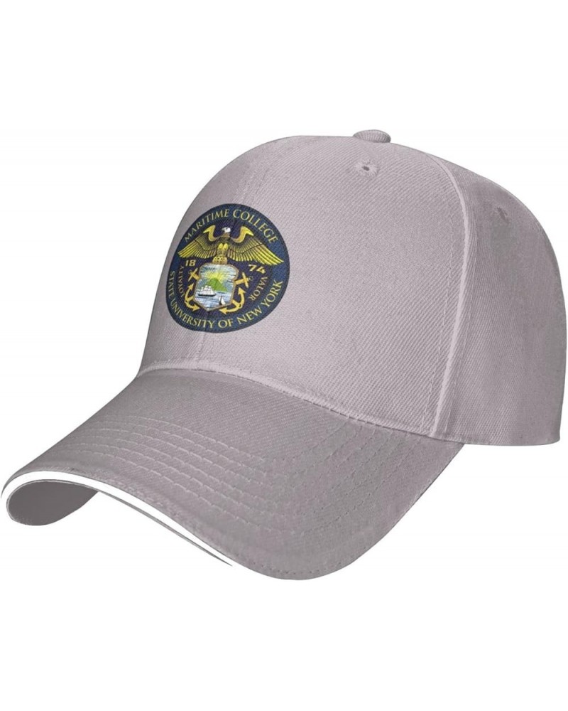 Suny Maritime College Logo Unisex Classic Hat Adjustable Fashion Casquette for Men Women Gray $7.94 Baseball Caps