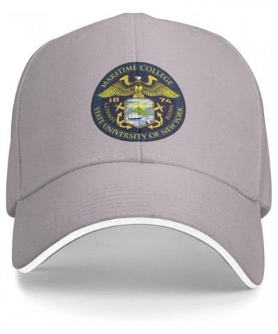 Suny Maritime College Logo Unisex Classic Hat Adjustable Fashion Casquette for Men Women Gray $7.94 Baseball Caps