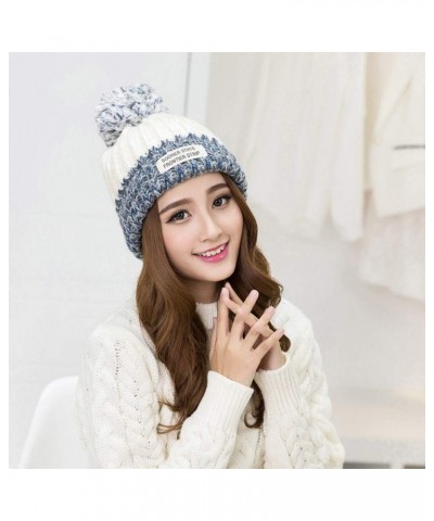 Trucker Hat for Big Head Women Thick Women Hat Girls Caps Knitted Cap Top Hats for Women White $8.54 Skullies & Beanies