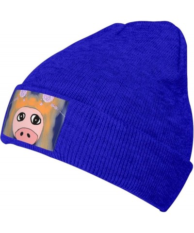 Black Knit Hat Cap The Head of The Bull Devil Picture Soft Good Elasticity Suitable for Outdoor Sports Blue $13.28 Skullies &...