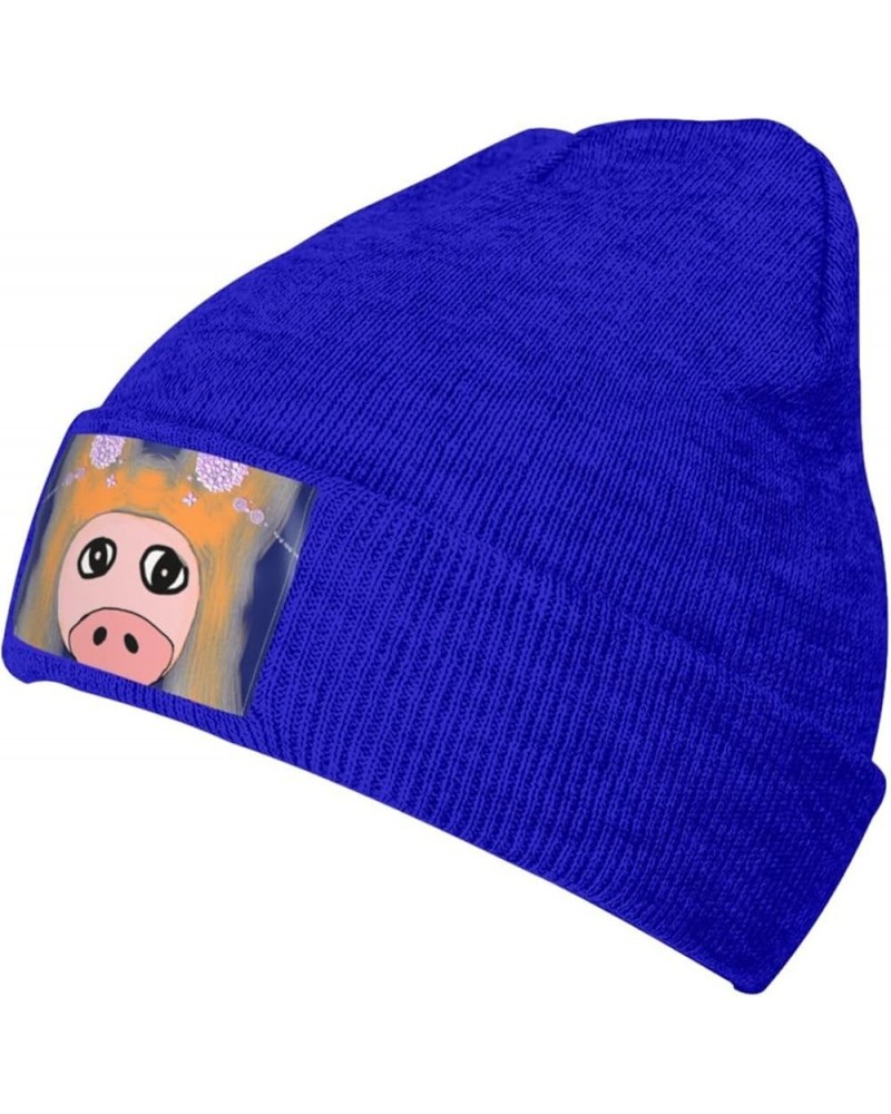 Black Knit Hat Cap The Head of The Bull Devil Picture Soft Good Elasticity Suitable for Outdoor Sports Blue $13.28 Skullies &...