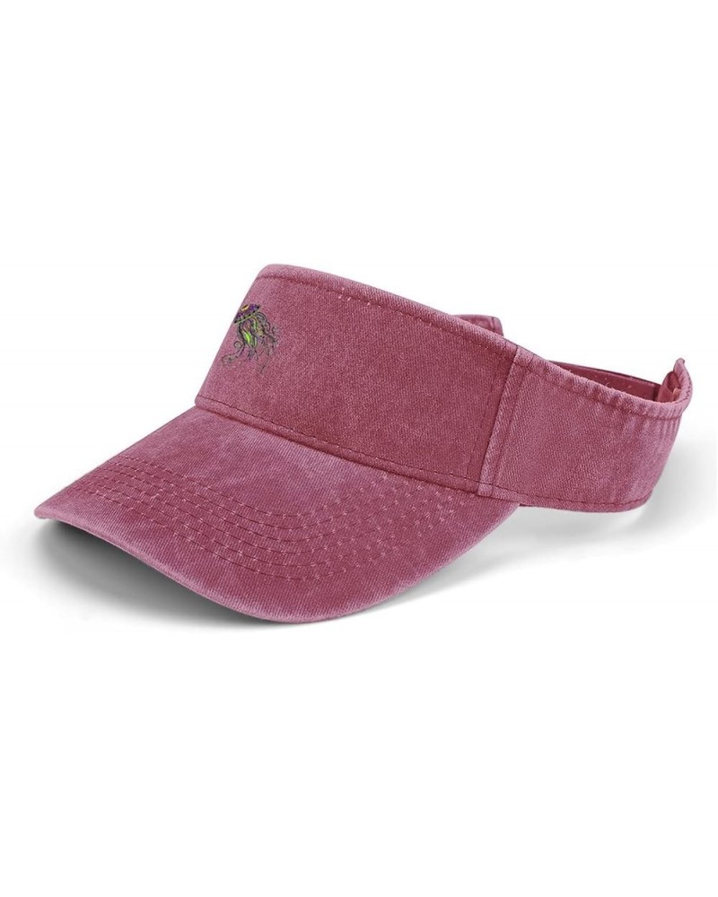 Electric Octopus Sport Sun Visor Hats Adjustable Empty Top Baseball Cap Cotton Running Tennis Hat Wine Red-style $13.50 Visors