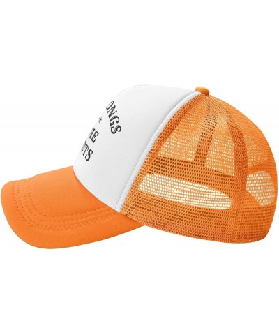 She Belongs to The Streets Mesh Hat Women Men Trucker Hat Baseball Cap Dad Hat Black Orange $10.77 Baseball Caps