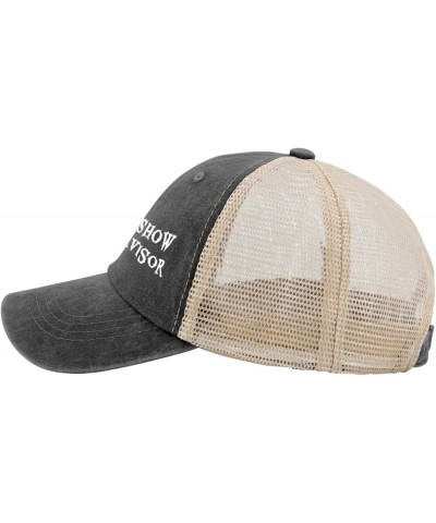 Dad Hat Shit Show Supervisor Trucker Hat Women Vintage Mesh Cap for Summer Black $11.20 Baseball Caps