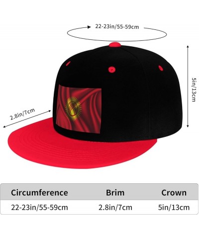 Silk Style Flag of Kyrgyzstan Snapback Hat for Men Women Baseball Cap Trucker Flat Bill Hats Dad Caps Red $10.18 Baseball Caps