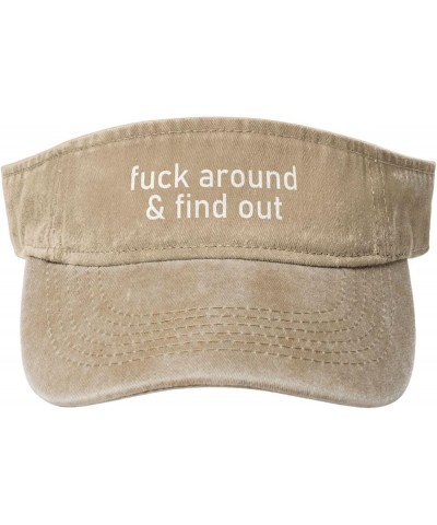 Fuck Around & Find Out Sport Sun Visor Hats Cotton Ball Caps Empty Top Baseball Sun Cap for Men Women,Black Natural $12.93 Vi...