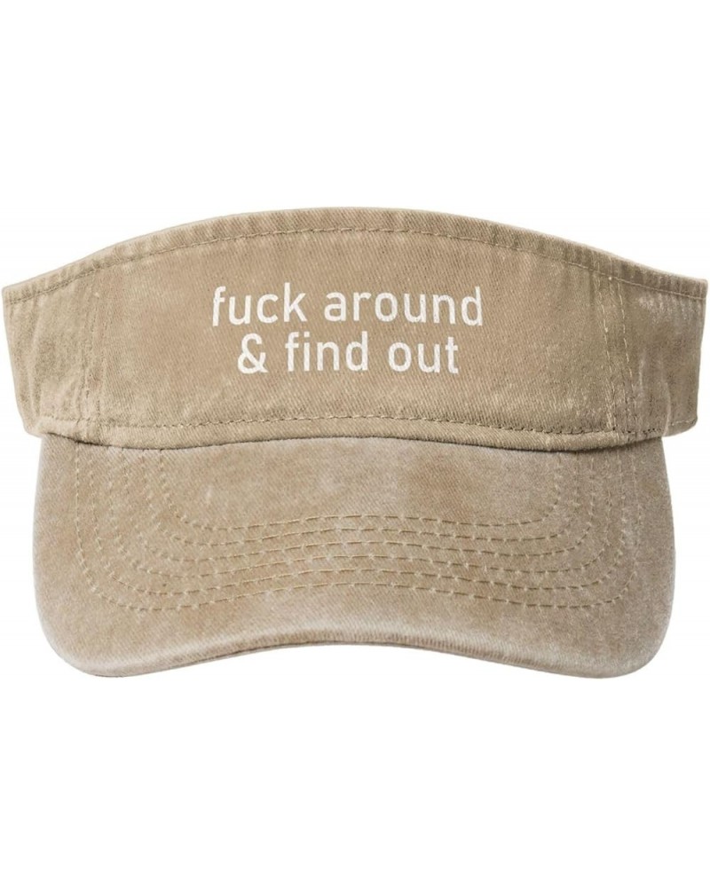 Fuck Around & Find Out Sport Sun Visor Hats Cotton Ball Caps Empty Top Baseball Sun Cap for Men Women,Black Natural $12.93 Vi...