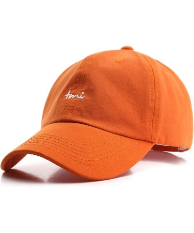 Men Women Letter Baseball Cap Adjustable Hat for Running Workouts and Outdoor Activities All Seasons Orange $6.35 Baseball Caps