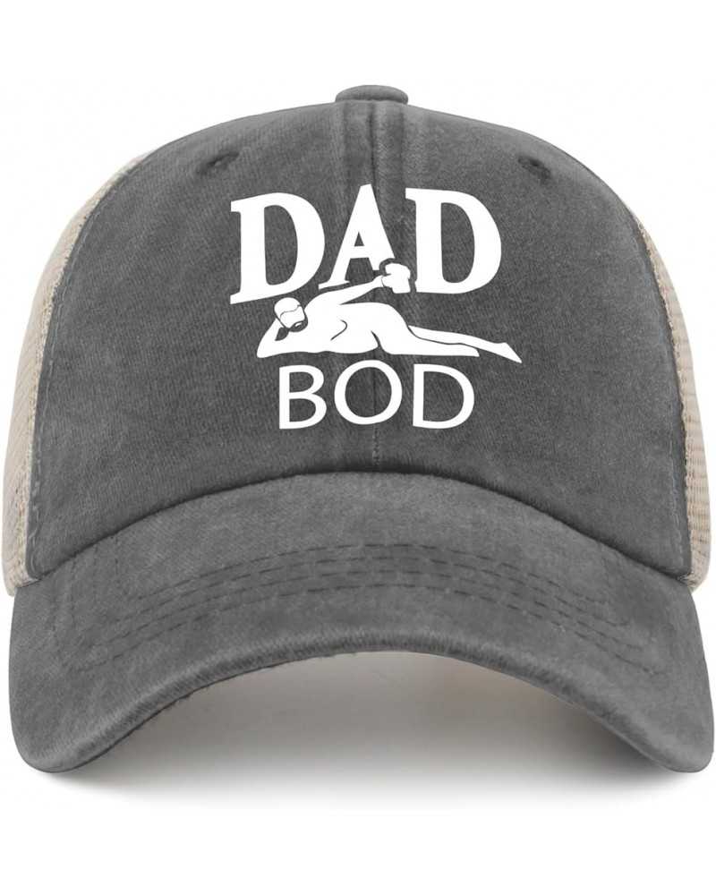 Dad BOD Trucker Hat Youth Golf Hat AllBlack Womens Baseball Caps Gifts for Men Cycling Hats Gray02 $10.28 Sun Hats